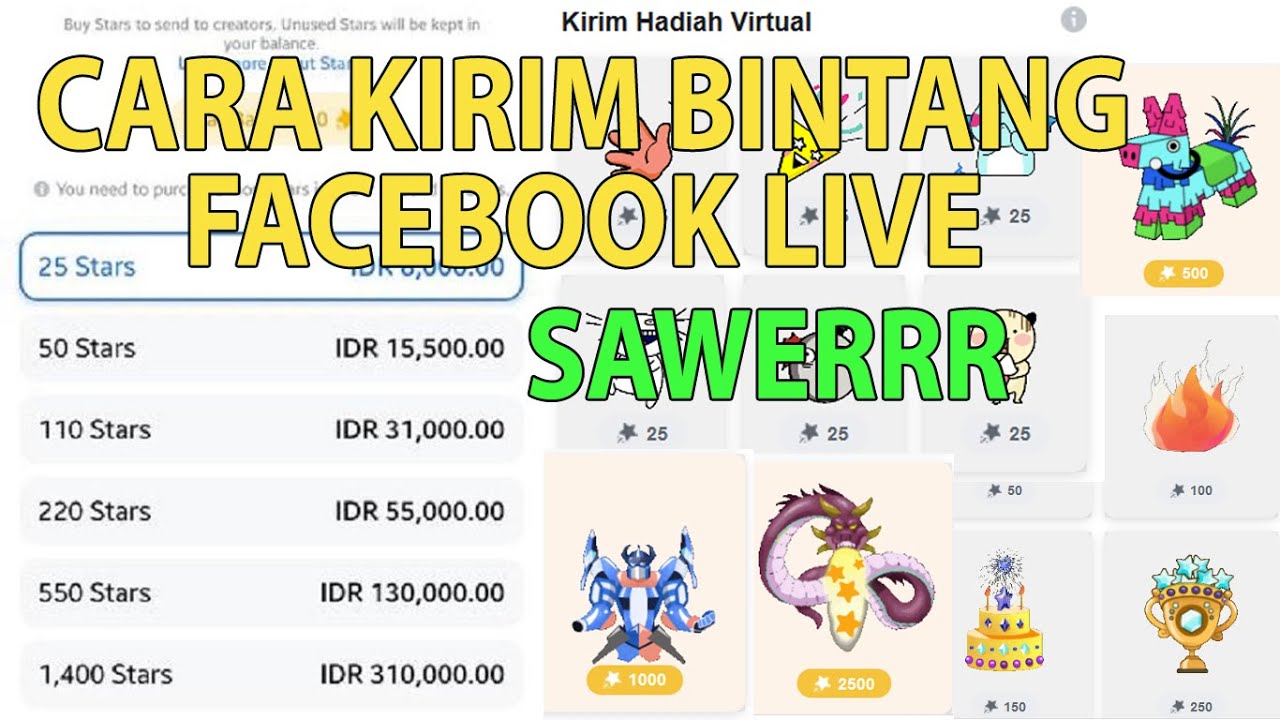 Cara Kirim BINTANG (STARS) di Facebook LIVE Streming ...