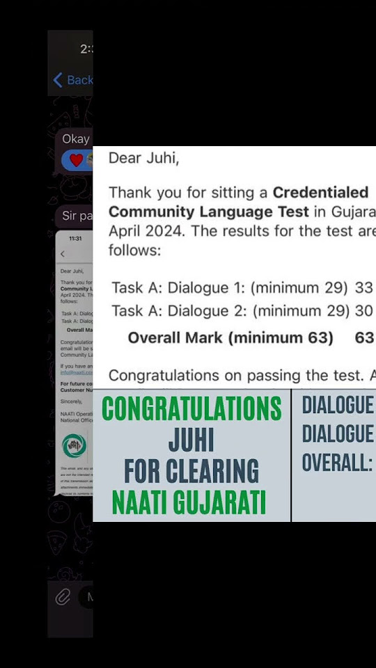 Many Congratulations Juhi For Clearing NAATI Gujarati M And MM PTE many-congratulations-juhi-for-clearing-naati-gujarati-m-and-mm-pte