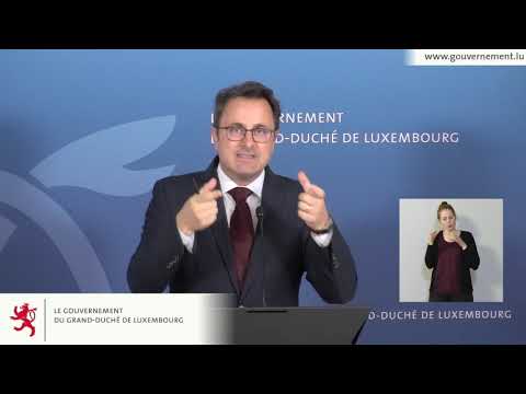 Pressebriefing mam Premierminister,Xavier Bettel, nom Regierungsrot 18.03.2020 (Gebärdesprooch) Pressebriefing mam Premierminister,Xavier Bettel, nom Regierungsrot 18.03.2020 (Gebärdesprooch)