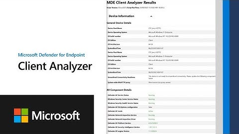 Client Analyzer | Microsoft Defender for Endpoint