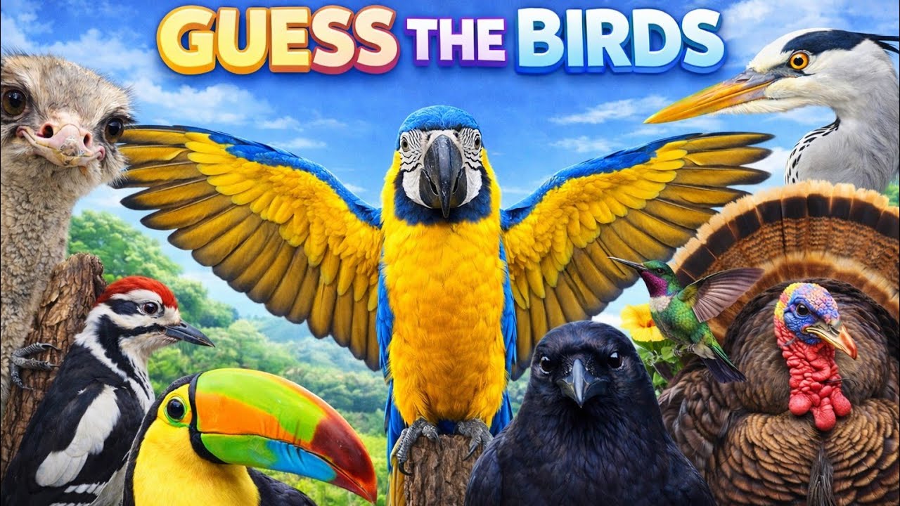 Угадай животное 🐦 | Веселая викторина про птиц для детей | Изучаем названия птиц | Забавное обуча...