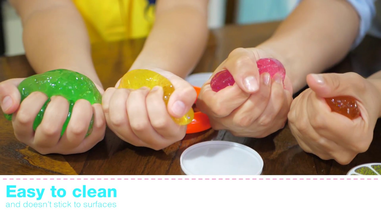 Slime Putty Toy. Magic Crystal Scented Fruit Themed, Super Stretch Gel Soft, Water Based Toy Set