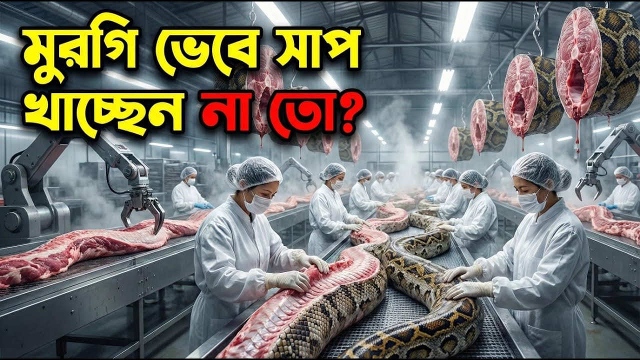 ভয়ঙ্কর! হাজার হাজার পাইথন কেটে মাংস বানাচ্ছে এই ফ্যাক্টরি! 🐍 Python Meat Factory