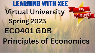 ECO401 GDB Spring 2023 Virtual University of Pakistan