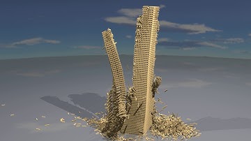 #01 Simulation of building destruction - Blender [FULL HD] KEVA planks building.