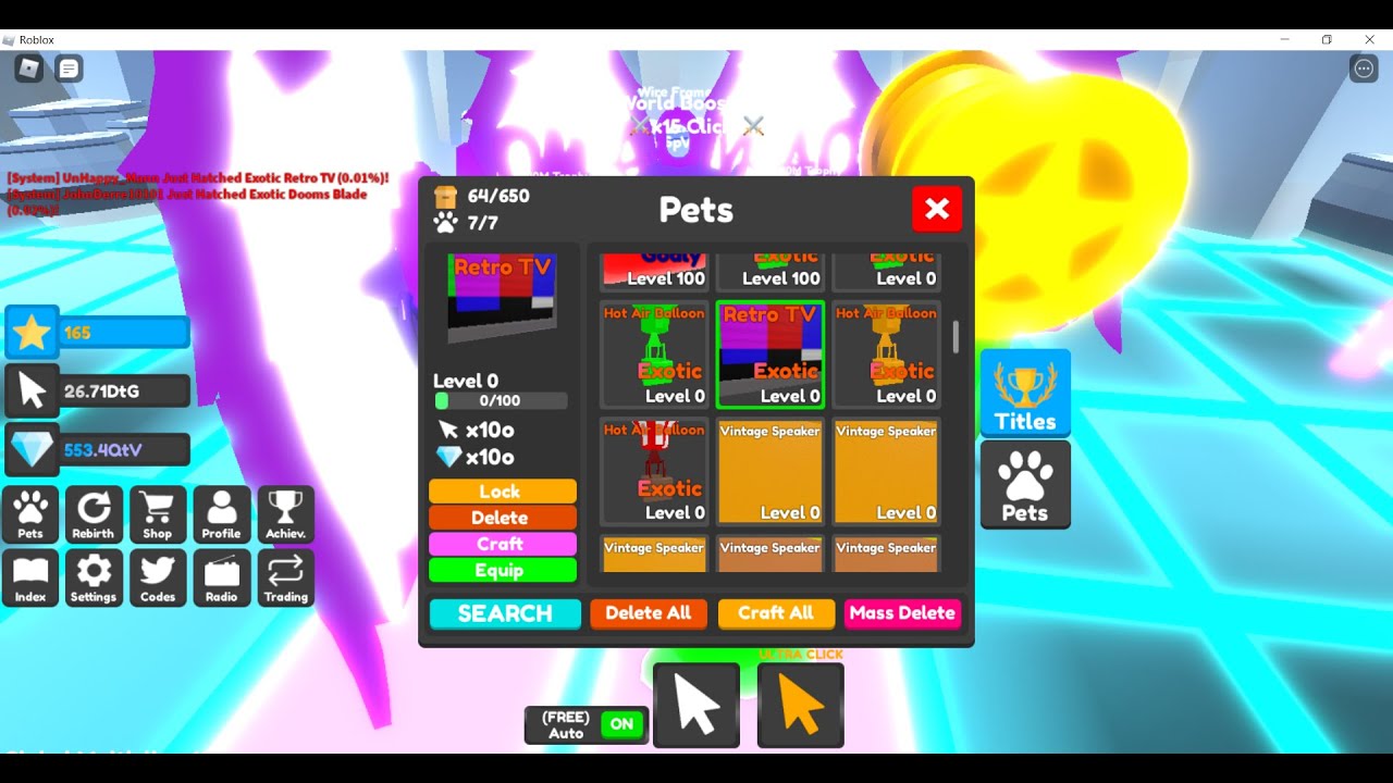 NEW *OP* REBIRTH OPTIONS AND PETS IN TAPPING LEGENDS!!!