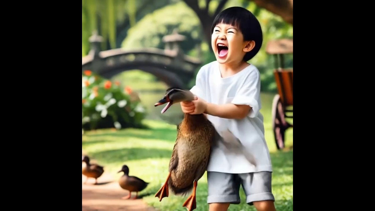 Ai cat and duck friendship story 🥰🥳 