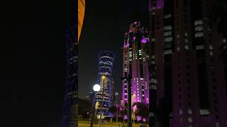 Doha’s corniche at night, Where lights meet the sea #qatar #doha #travel #tourism #city Doha’s corniche at night, Where lights meet the sea #qatar #doha #travel #tourism #city