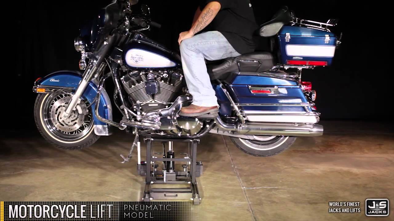 Motorcycle Jack Lift Pneumatic Foot Pump Operation YouTube