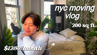 LIFE IN NYC | moving into my FIRST NYC APARTMENT *$1280 for 200 sq ft*