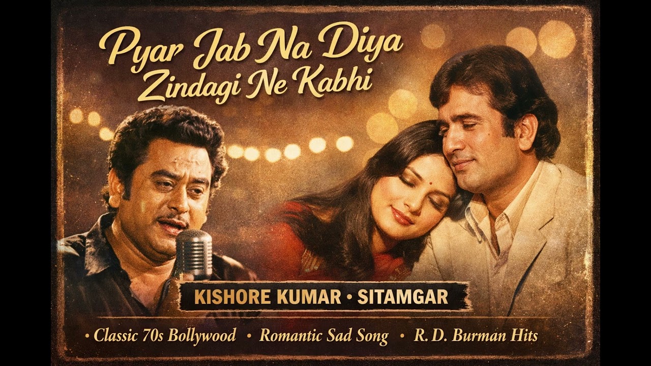 Pyar Jab Na Diya Zindagi Ne Kabhi | 70s Classic Sad Romantic Song | Kishore Kumar | Sitamgar