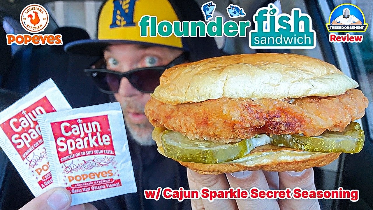 Обзор сэндвича с камбалой от Popeyes®! 🐟🥪 | с приправой Cajun Sparkle ⚜️ | theendorsement