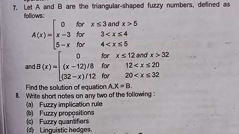 M.A/M.Sc 4th Sem Mathematics (Fuzzy Sets and its Applications) 2016