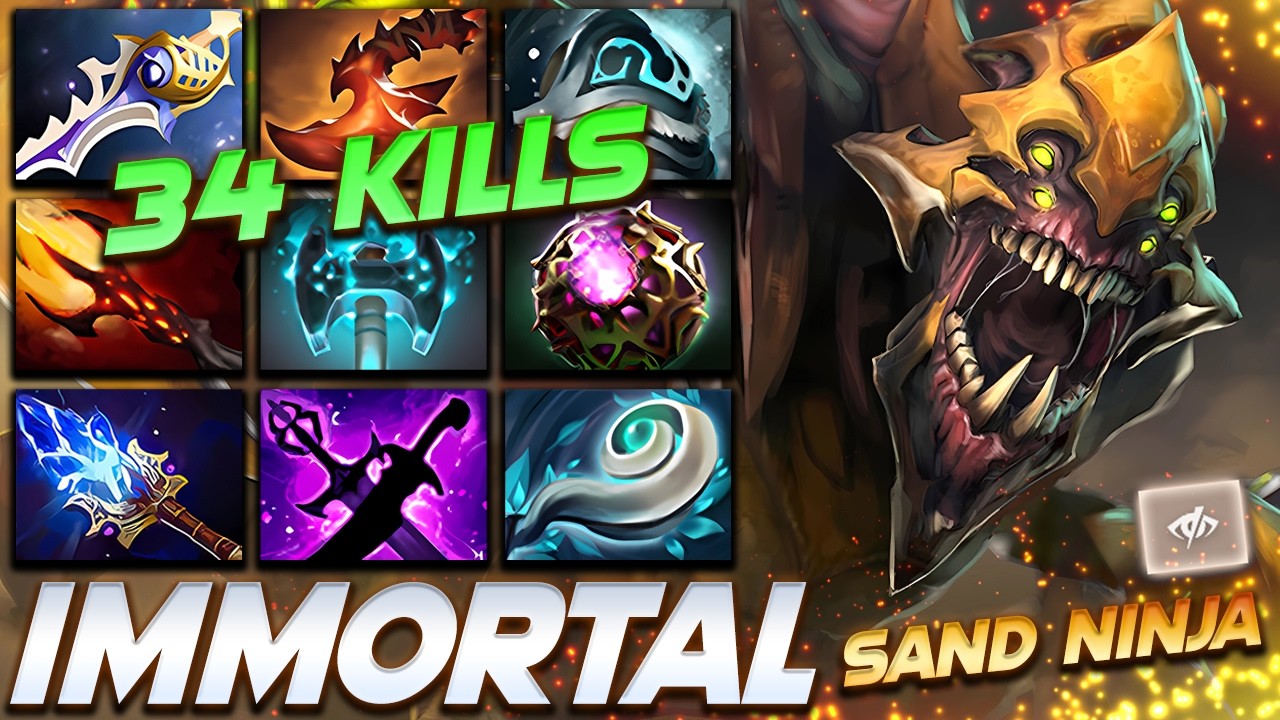 Sand King 34 Frags Epic Ninja - Dota 2 Pro Gameplay [Watch & Learn]