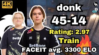 3Quadro Kills+1ACE | donk(45-14) w/magixx (Train) | May 2, 2025 #cs2 #pov