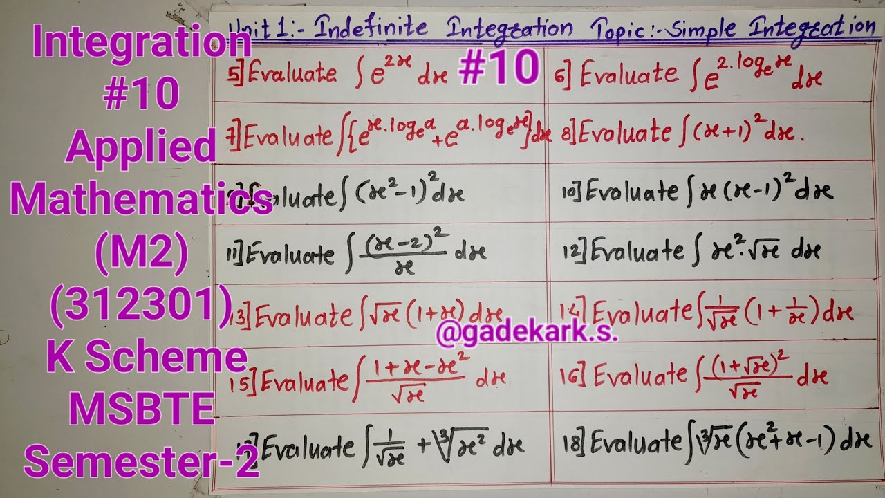 #10 Standards integration Applied math Polytechni math M2Sem2
