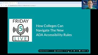 🎧 Friday 5 Live! How Colleges Can Navigate The New ADA Accessibility Rules
