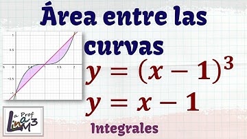 Área encerrada entre las curvas y=(x-1)^3 y y=x-1 | La Prof Lina M3