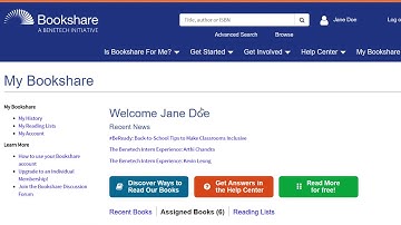 Read Books with Bookshare Web Reader