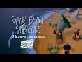 A rainy day at the beach  relaxing animal crossing rain  beach wave ambience 