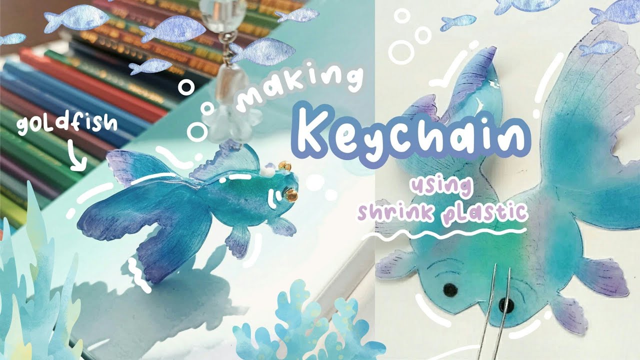 How to Make 3D Goldfish Keychain 🌊🐟🫧 with Shrink Plastic | DIY Project by Swieart