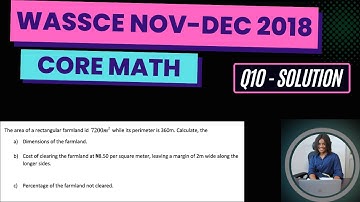 WASSCE 2018 Nov-Dec Core Math Solved Theory Q10