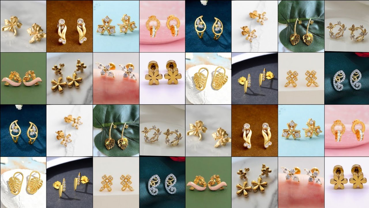 Latest and Beautiful Gold Stud Earrings Design for Women ||Simple Gold Earrings Designs 2026