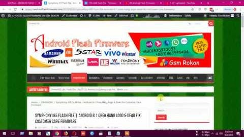Symphony i65 Flash File | Android 8.1 Oreo Hang Logo & Dead Fix Customer Care Firmware