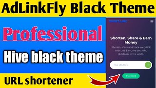 AdLinkFly Black Theme: hive black CSS theme  || AdLinkFly URL shortener theme, black theme screenshot 3