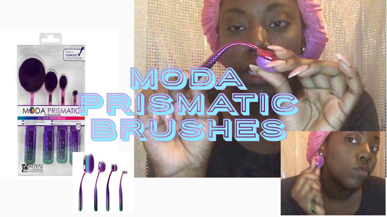 Moda Prismatic Oval 4pc Face Perfecting Kit/ Makeup Brushes