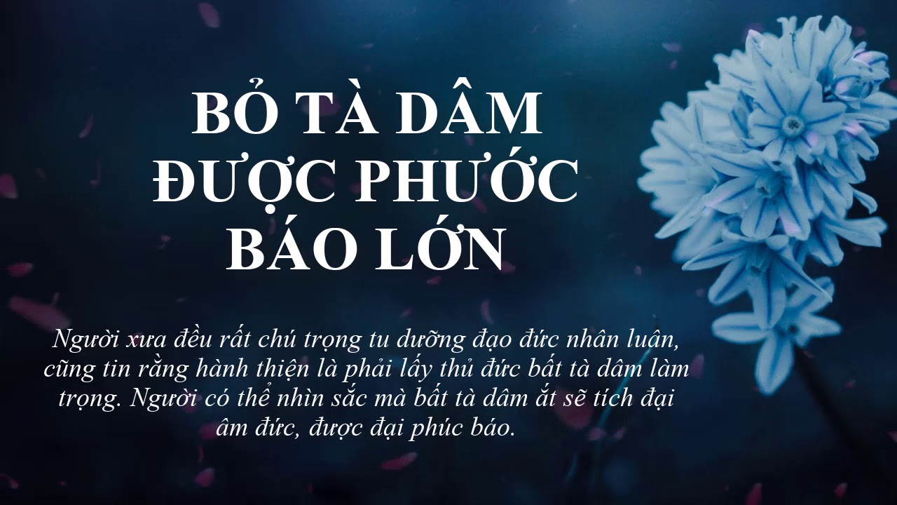 BỎ TÀ DÂM, ĐƯỢC ĐẠI PHƯỚC