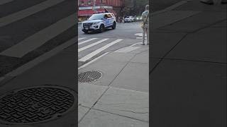 NYPD 28TH PCT Passing Across Amsterdam Ave In Upper West Side, Manhattan, New York City