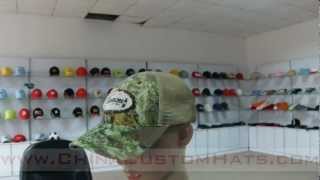 Mesh Snap-Back Camo Embroidered Cap
