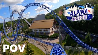 Alpina Blitz Front Row POV Nigloland Mack Rides Coaster with Lots of Airtime!