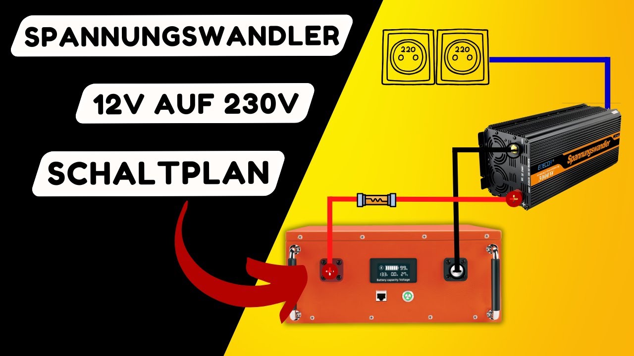 Spannungswandler 12v auf 230v Schaltplan für Wohnmobil Kastenwagen