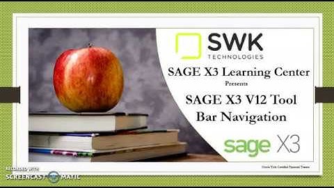 Sage X3 Learning Center: V12 Tool Bar Navigation