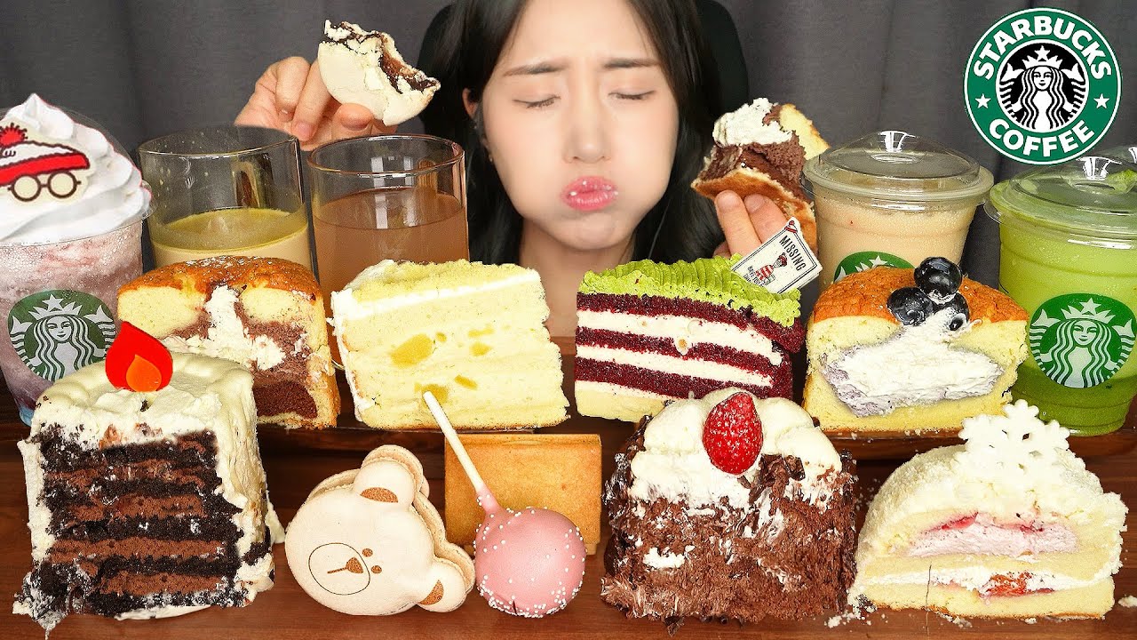🎄ДОБРО ПОЖАЛОВАТЬ НА STARBUCKS CHRISTMAS💚 НОВЫЙ ТОРТ И ДЕСЕРТ ASMR MUKBANG ЗВУКИ ЕДЫ