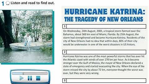 Action 10  Module 2  Ex 1 p 30 Hurricane Katrina