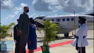 The Earl and the Countess of Wessex arrived at Argyle International Airport