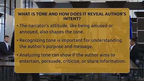 What Is Tone And How Does It Reveal Author