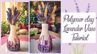 Polymer Clay Lavender Vase @EverythingFimo