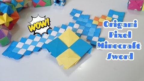 Origami Pixel Minecraft Diamond Sword || Origami Minecraft || Makelist #1 || Colorfull Cube