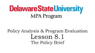 602 Lesson 8.1: Policy Brief
