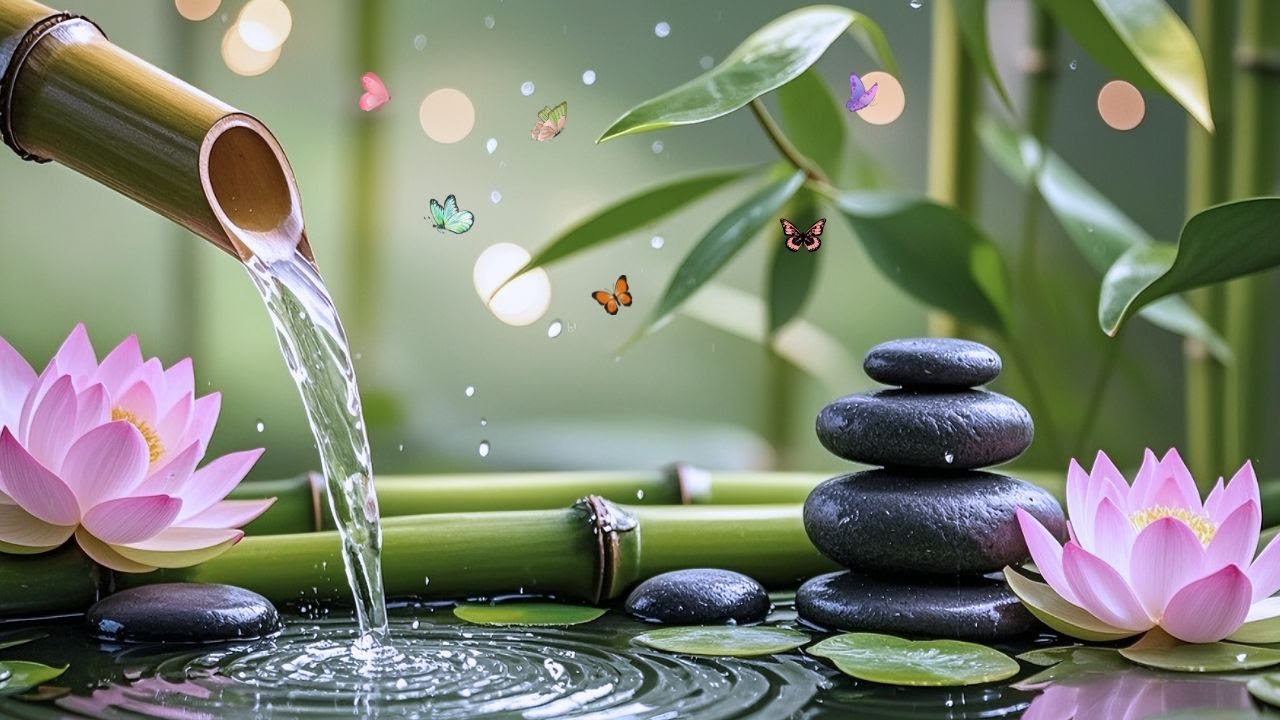 Deep Sleep Music + Bamboo Water Flow 🌿 Healing Meditation Sounds for Total Relaxation