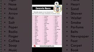 Concrete noun and Abstract noun worksheets