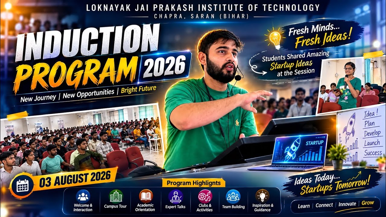 LNJPIT Induction Program 2026 🚀 | Startup Cell Innovation Session | Students Startup Ideas | Day 1