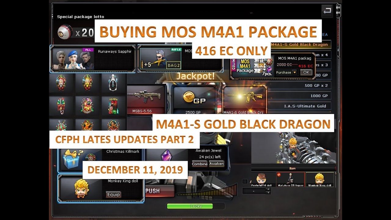 CFPH Latest Updates (Dec 11, 2019): Buying MOS M4A1 Package and Winning M4A1-S Gold Black Dragon