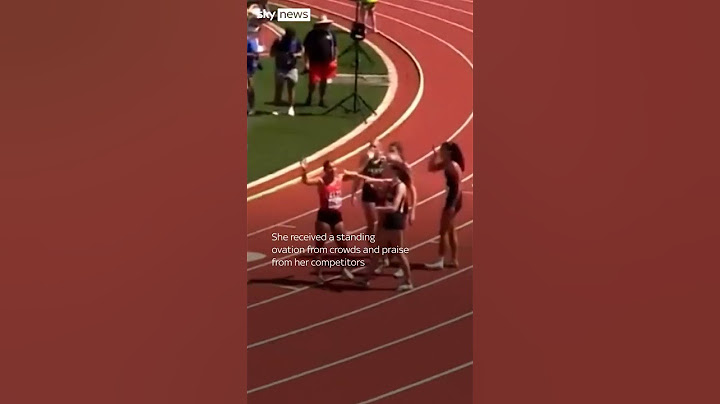 Hurdler somersaults over finish line