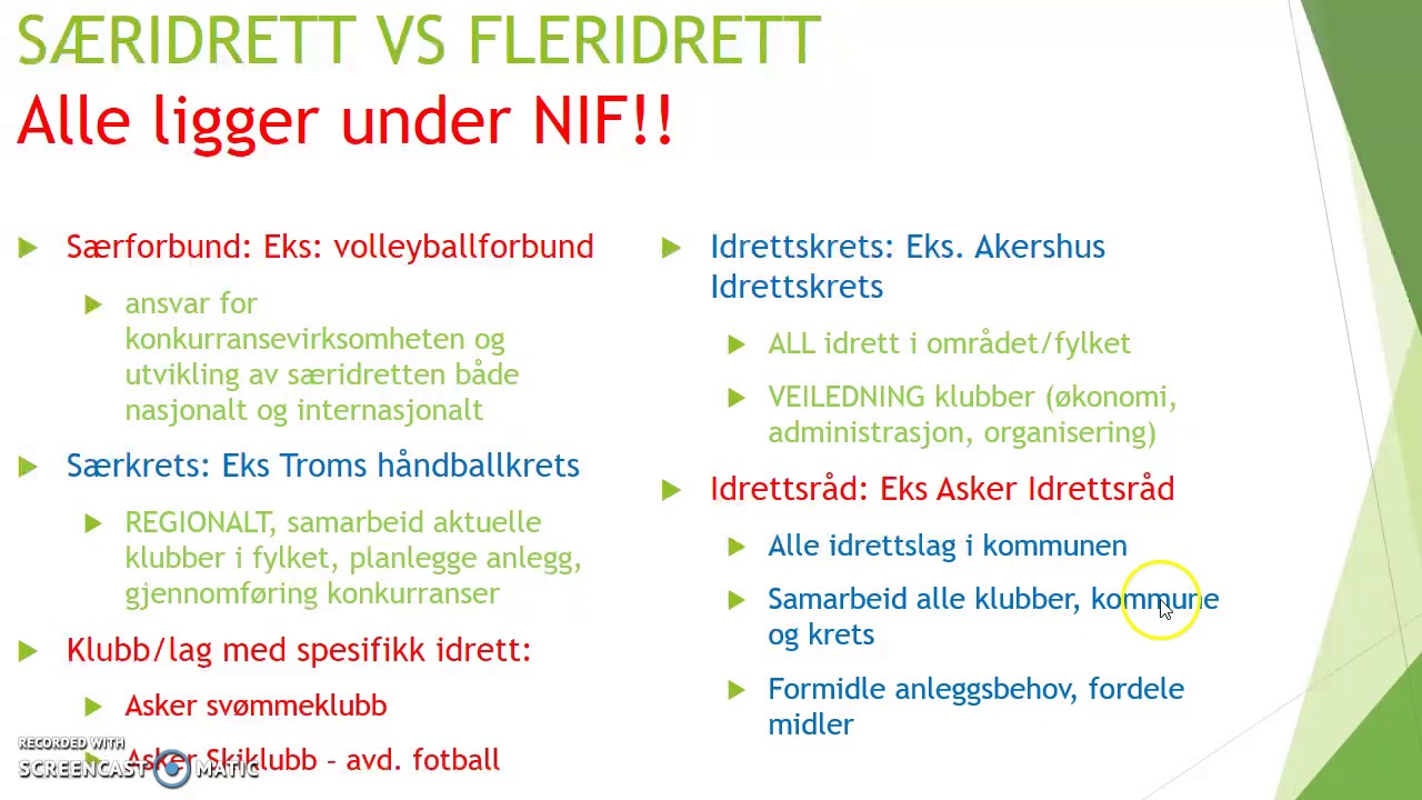 Repetisjon Idrett og organisering + idrett, politikk og økon