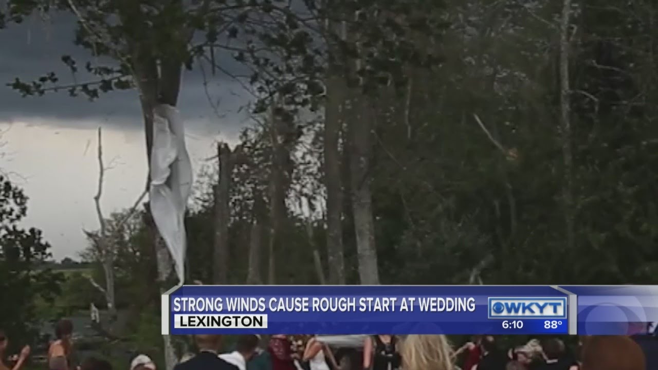 Strong winds cause rough start to Lexington wedding